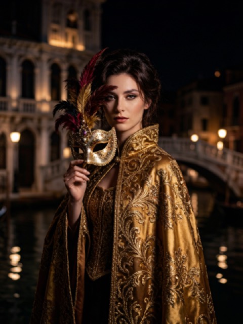 Venetian Carnival AI portrait example