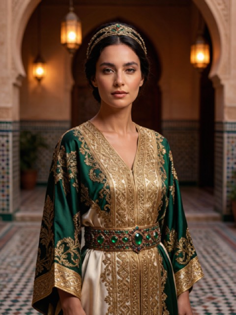 Moroccan Caftan AI portrait example
