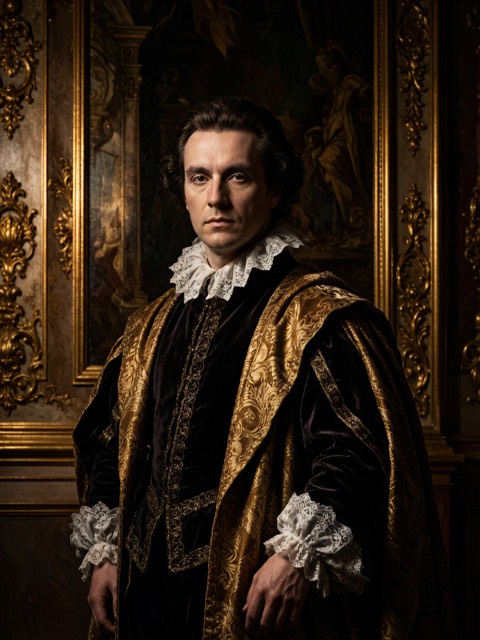 Baroque Grandeur AI portrait example