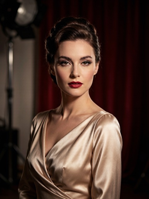 1950s Hollywood Glamour AI portrait example