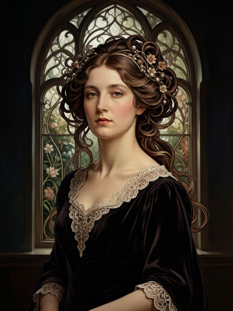 Art Nouveau Muse AI portrait example