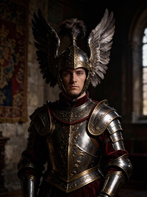 Polish Winged Hussar AI portrait example