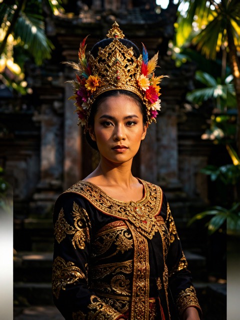 Balinese Temple Dancer AI portrait example
