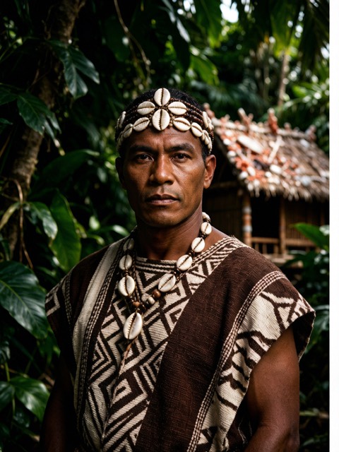 Polynesian Chief Portrait AI portrait example
