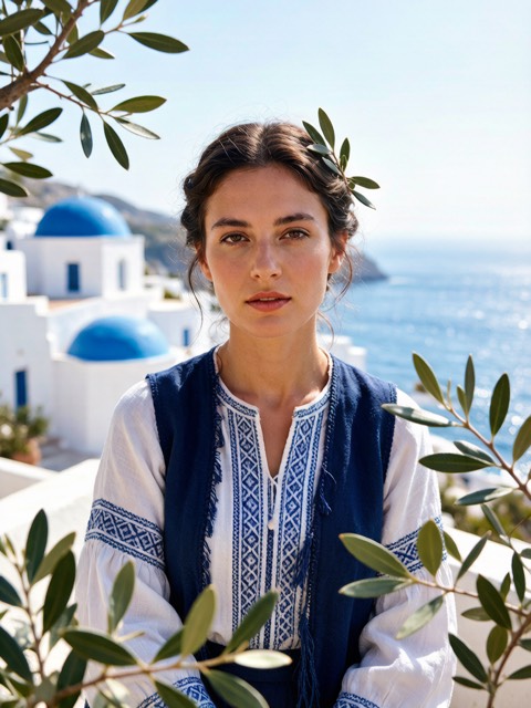 Greek Island Folk AI portrait example