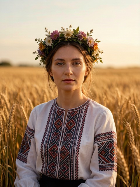 Ukrainian Vyshyvanka AI portrait example