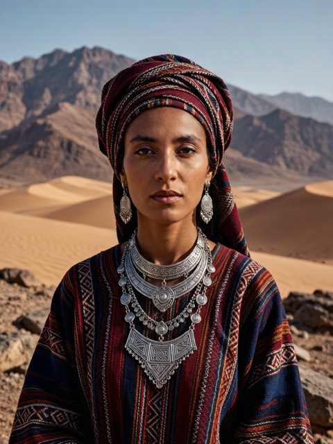 Berber Amazigh Jewelry AI portrait example