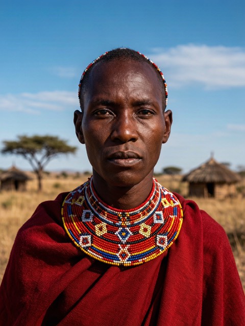 Maasai Beadwork AI portrait example