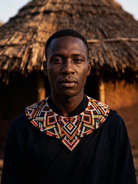 Zulu Royal Beadwork AI portrait example