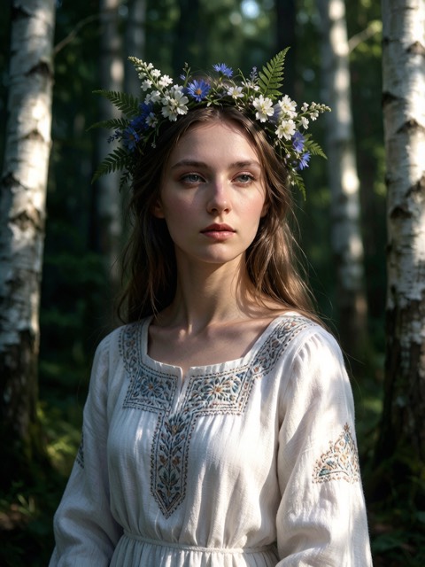 Slavic Forest Spirit AI portrait example