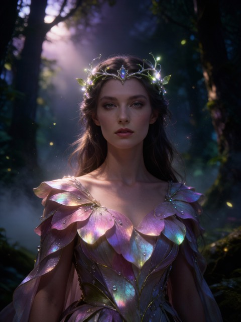 Fairy Queen of the Woods AI portrait example