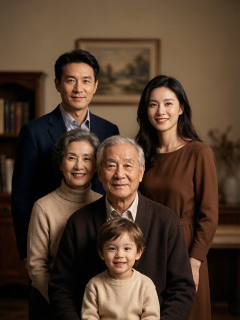 Four Generations Portrait AI portrait example