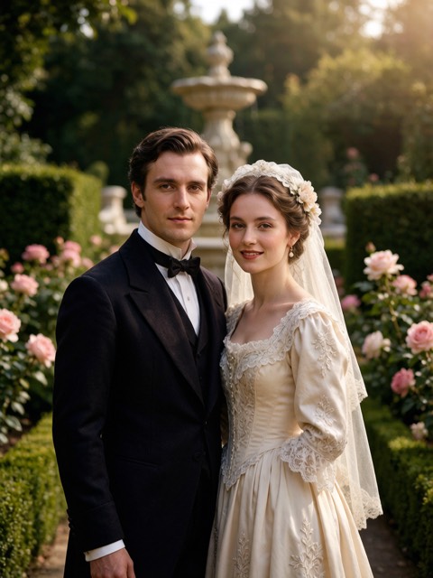 Newlyweds Historical Portrait AI portrait example